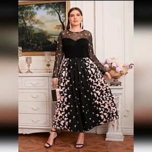 Black and Pink Butterfly Dress